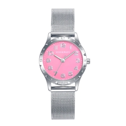 Reloj Viceroy de niñas en acero con esfera rosa y regalo, 401212-75.