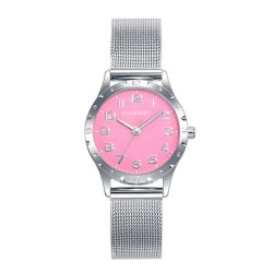 Reloj Viceroy de niñas en acero con esfera rosa y regalo, 401212-75.