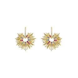 Pendientes de plata dorada y circonitas multicolor de Luxenter, EQ407Y20.