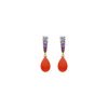 Pendientes de plata dorada, coral y circonitas de Luxenter, EXA606Y20.