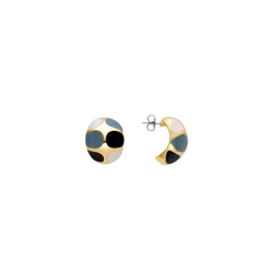 Pendientes grandes dorados con esmalte Athena de Luxenter, SGEW575601.