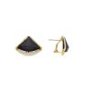 Pendientes triangulares dorados con piedra negra Vasev de Luxenter, SGEW57401.