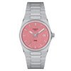 Reloj Tissot PRX en acero, cuarzo y esfera rosa 35 mm, T1372101133100.