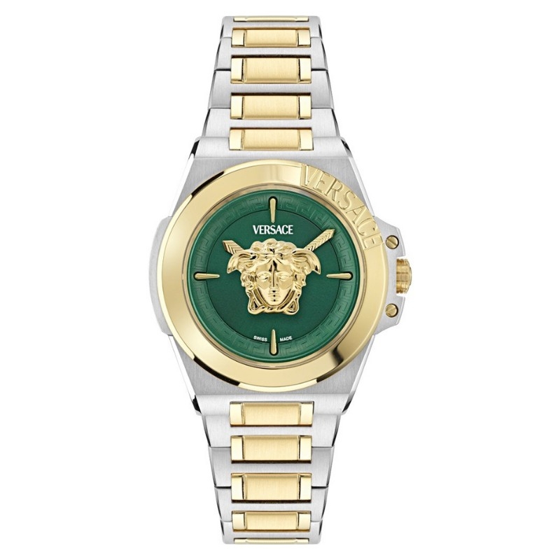 Reloj Versace Hera de mujer bicolor y esfera verde, VE8D00524.