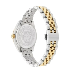 Reloj Versace V-Code de mujer bicolor y esfera turquesa, VE8I00524.