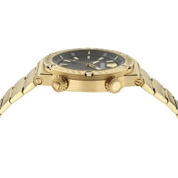 Reloj Versace Greca de hombre dorado IP y esfera negra, VE8G00624.