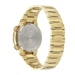 Reloj Versace Greca de hombre dorado IP y esfera negra, VE8G00624.