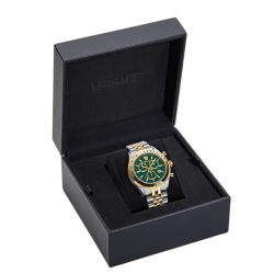 Reloj Versace Chrono Master de hombres bicolor y esfera verde, VE8R00524.