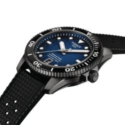 Reloj Tissot Seastar 1000 Powermatic 80 en negro y esfera azul, T1208073704100.