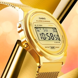 Reloj Casio Vintage unisex dorado con caja redonda, A171WEMG-9AEF.