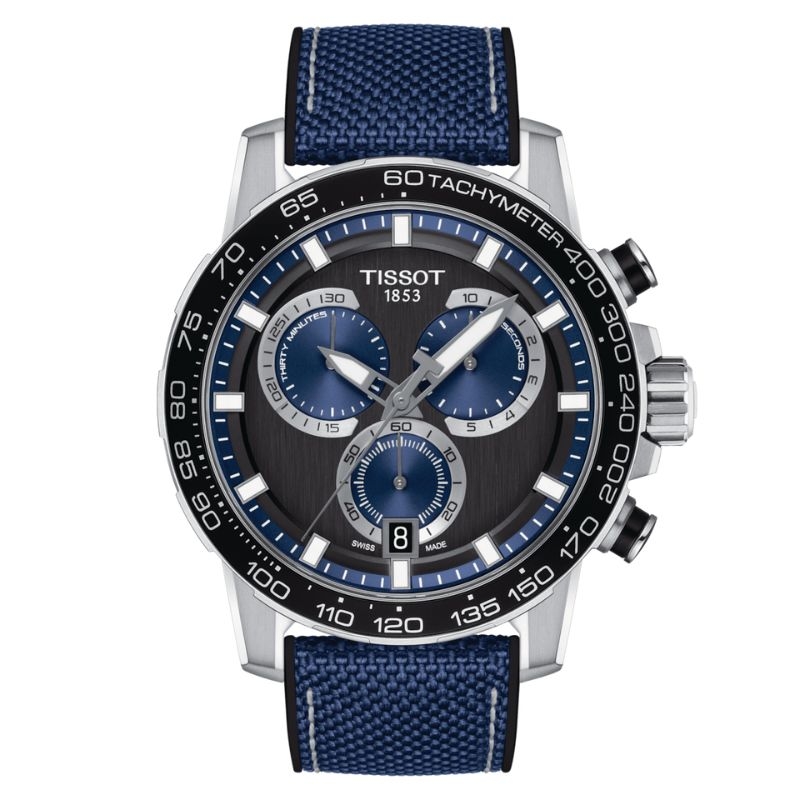 Reloj Tissot SuperSport Chrono cronógrafo azul y negro, T1256171705103.