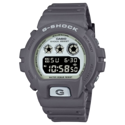 Reloj G-Shock en gris con esfera blanca luminiscente, DW-6900HD-8ER.