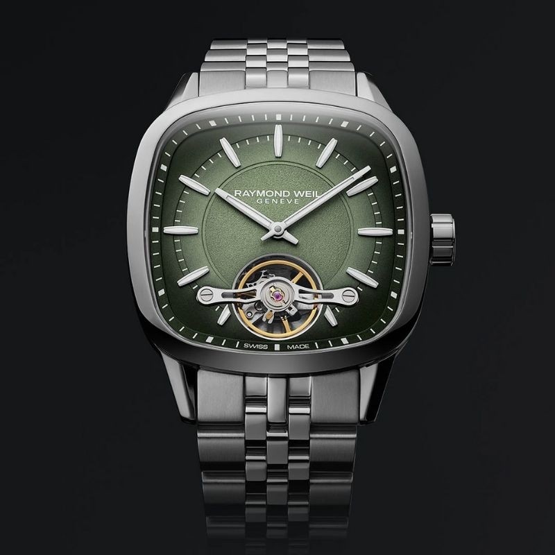 Reloj Raymon Weil Freelancer automático con esfera verde, 2790-ST-52051.