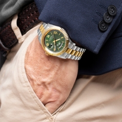 Reloj Lotus Freedom de hombre acero bicolor y esfera verde, 18855/3.