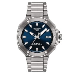 Reloj Tissot T-Race Powermatic 80 en acero y esfera azul, T1418071104100