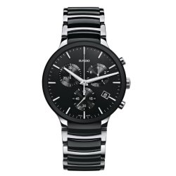 Reloj Rado Centrix en acero, cerámica negra y cronógrafo R30130152.