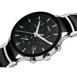 Reloj Rado Centrix en acero, cerámica negra y cronógrafo R30130152.