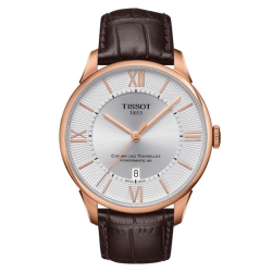 Reloj Tissot Chemin de Tourelles automático de hombre, con caja dorada y correa piel T0994073603800.