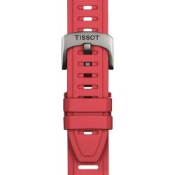 Correa original de Tissot tamaño XS en silicona roja, 21 mm, T852049247.