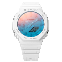 Reloj G-Shock en resina blanca con cristal tornasol, GA-2100TL-7AER.