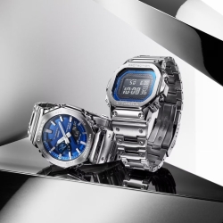 Reloj G-Shock Solar en acero con esfera azul, GM-B2100AD-2AER.