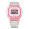 Reloj Casio Baby-G en resina transparente y esfera rosa BGD-565SJ-7ER.