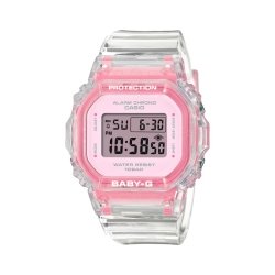 Reloj Casio Baby-G en resina transparente y esfera rosa BGD-565SJ-7ER.