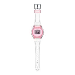 Reloj Casio Baby-G en resina transparente y esfera rosa BGD-565SJ-7ER.