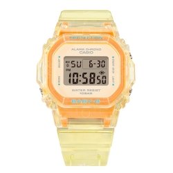 Reloj Casio Baby-G en resina transparente naranja BGD-565SJ-9ER.