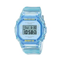 Reloj Casio Baby-G en resina transparente y esfera azul BGD-565SJ-2ER.