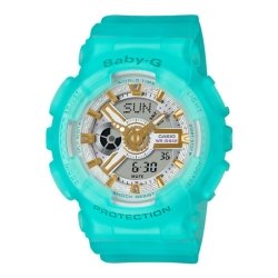 Reloj Casio Baby-G para chicas en resina verde agua, BA-110SC-2AER.