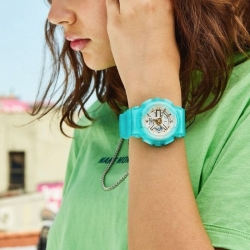 Reloj Casio Baby-G para chicas en resina verde agua, BA-110SC-2AER.