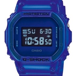 Reloj G-Shock Classics en resina semitransparente azul, DW-5600SB-2ER.