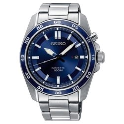 Reloj Seiko SKA783P1 Neo Sport Kinetic hombre, en acero y esfera azul.