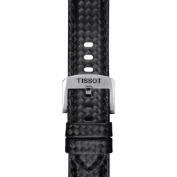 Correa original Tissot de tela con entramado negro, 20 mm, T852046829.