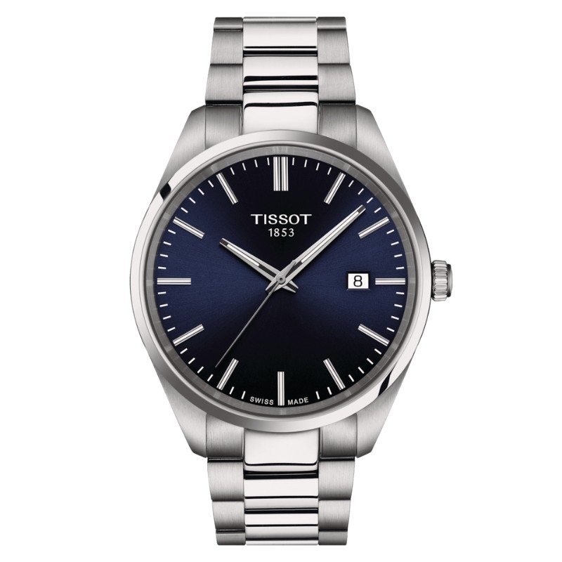 Reloj Tissot PR 100 de hombre en acero y esfera azul, T1504101104100.