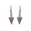 Pendientes de diseño en plata rosada y rutenio de Salvatore Plata, 234A0090.