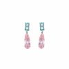 Pendientes en plata con lágrima rosa y baguette verde, de Salvatore Plata, 136A0633.