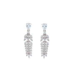 Pendientes plata rodiada con circonitas de Salvatore Plata, 112A0282.