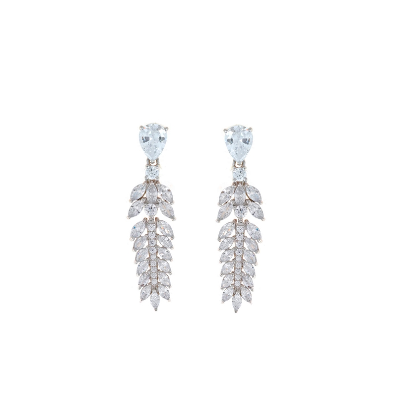 Pendientes plata rodiada con circonitas de Salvatore Plata, 112A0282.