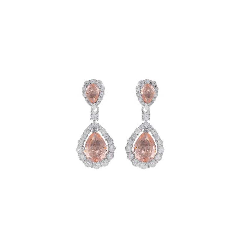 Pendientes en plata y circonitas morganita de Salvatore Plata, 112A0276.