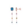 Pendientes de plata rosada y piedras multicolor, de Salvatore Plata, 136A0515.