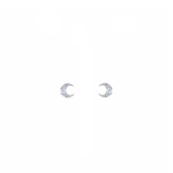 Pendientes en plata dorada con forma de media luna, Salvatore Plata, 136A0591.