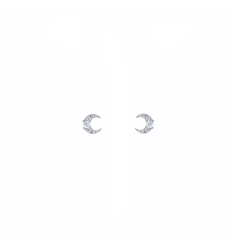 Pendientes en plata dorada con forma de media luna, Salvatore Plata, 136A0591.