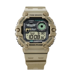 Reloj Casio Timeless digital en verde con fase lunar, WS-1700H-5AVEF.