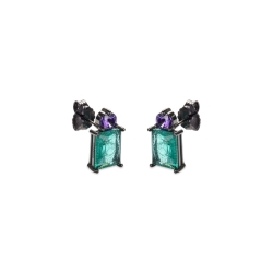 Pendientes en plata negra y cuarzos de Luxenter, EF064BK907.