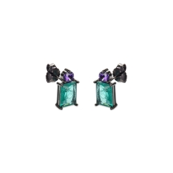 Pendientes en plata negra y cuarzos de Luxenter, EF064BK907.