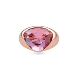 Anillo de plata rosé y cuarzo rosado, Beneglaze de Luxenter, XA2112R757.