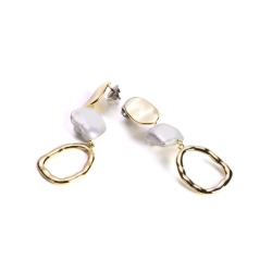 Pendientes largos dorados con perlas barrocas de Luxenter, SGEW385.