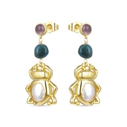 Pendientes dorados de inspiración egipcia de Luxenter, SGEX181114.